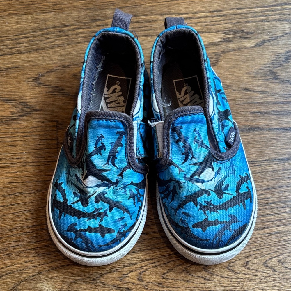 Vans Kids Blue Shark Print Sneakers